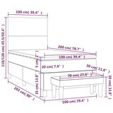  S oprugama i madracem crni 100 x 200 cm od tkanine | shoptok.hr