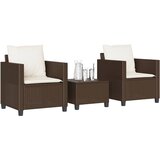  3-dijelni bistro set s jastucima smeđi od poliratana | shoptok.hr