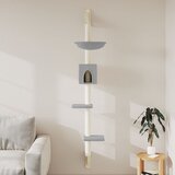  Zidna penjalica za mačke sa stupom za grebanje siva 187 cm | shoptok.hr