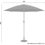 Modern Living Senčnik Doris, Antracit, Ø 270cm | Shoptok.si