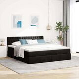 vidaXL Otomanski krevet s madracem crni 180x200cm od tkanine | shoptok.hr