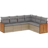 vidaXL 6-dijelni set vrtnih sofa s jastucima bež od poliratana | shoptok.hr