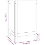  Kutija za rublje crna 44 x 44 x 76 cm od masivne borovine | shoptok.hr