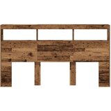 Ormarić za uzglavlje s LED svjetlima staro drvo 180x17x102 cm | shoptok.hr