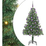 vidaXL Božično drevo med 300 LED z stojalom Zelena 210 cm PVC | Shoptok.si