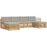 Set vanjskih sofa 6 kom. Bijela i svjetlosiva 325 x 162,5 x 73 cm | shoptok.hr