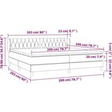  S oprugama i madracem crni 200x200 cm od tkanine | shoptok.hr