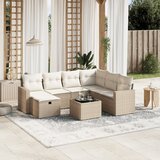 Maison Chic Seti vrtnega pohištva - Vrtna garnitura - Vrtni pohištvo set 8-delna z blazinami bež poli ratan, (21799394) | Shoptok.si