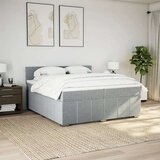 vidaXL Box spring postelja z vzmetnico svetlo siva 200x200 cm blago | Shoptok.si