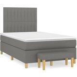 vidaXL Box spring postelja z vzmetnico temno siva 120x190 cm blago, (21111907) Cene