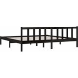 Okvir za krevet od masivne borovine crni 200 x 200 cm | shoptok.hr