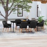  7-dijelni vrtni blagovaonski set s jastucima crni | shoptok.hr