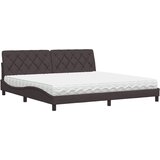 vidaXL Krevet s madracem tamnosmeđi 200x200 cm od tkanine - Tamno smeđa 200 x 200 cm Cijene