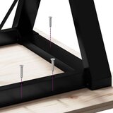 vidaXL jedilna miza y okvir 50x50x75,5cm trdna borovina lito železo | Shoptok.si
