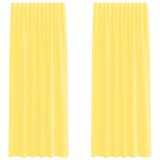 vidaXL Voile zavjese s džepovima za šipke 2 kom žute - Žuta 140 x 225 cm 1 s džepovima za šipke | shoptok.hr