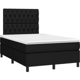  Box spring postelja z vzmetnico LED črna 120x200 cm blago, (20790724) | Shoptok.si