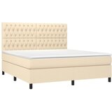  Krevet s oprugama i madracem krem 180x200 cm od tkanine | shoptok.hr