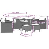  6-dijelni set vrtnih sofa od poliratana s jastucima sivi | shoptok.hr