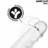 Addicted Toys - prozirna navlaka za penis s prstenom za testise - 23cm | shoptok.hr