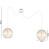  Luster na sajli MATT 2xE27/60W/230V pauk bela/bakarna | Eponuda.com