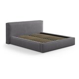 Micadoni Tamno sivi tapecirani bračni krevet s prostorom za odlaganje s podnicom 200x200 cm Simon – | shoptok.hr