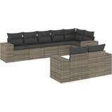 Maison Chic Seti vrtnega pohištva - Vrtna garnitura - Vrtni pohištvo set 8-delna z blazinami siv poli ratan, (21800653) | Shoptok.si