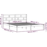  Posteljni okvir črn iz trdnega lesa 135x190 cm 4FT6, (20644066) | Shoptok.si