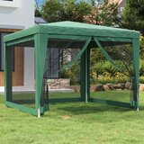 Šator za zabave s 4 mrežasta bočna zida zeleni 3 x 3 m HDPE | shoptok.hr