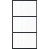 vidaXL Drsna vrata z opremo ESG steklo in aluminij 102x205 cm | Shoptok.si
