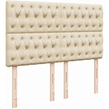 vidaXL Otomanski okvir kreveta s madraca krem 140x200cm od tkanine | shoptok.hr