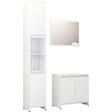  3-dijelni set kupaonskog namještaja od iverice sjajni bijeli | shoptok.hr