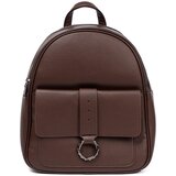 Shelvt Brown women's eco leather backpack Cene