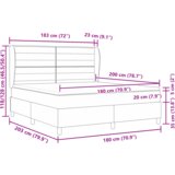  Podnice s madracem u tamnosivoj boji 180x200 cm tkanina | shoptok.hr