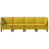  Komplet pohištva za dnevno sobo z blazino 4 pcs Rumena Žamet, (5000272731) | Shoptok.si