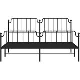 Metalni okvir kreveta s uzglavljem i podnožjem crni 183x213 cm | shoptok.hr