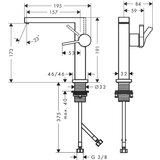 Hansgrohe 73041670 tecturis e coolstart ecosmart+ 150 visoka armatura za umivalnik | Shoptok.si
