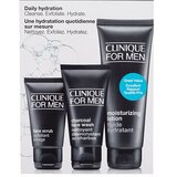 Clinique For Men Daily Hydration darovni set hidratantni losion Moisturizing Lotion 100 ml + piling za lice Face Scrub 30 ml + gel za čišćenje lica Charcoal Face Wash 50 ml za muškarce | shoptok.hr