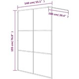 Pregrada za tuš srebrna 140 x 195 cm s prozirnim staklom ESG | shoptok.hr