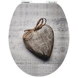 Poseidon WC deska Heart (S samodejnim spuščanjem, MDF, Sive barve) | Shoptok.si