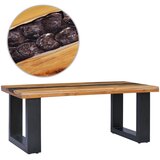 The Living Store Klubska mizica 100x50x40 cm trdna tikovina in poliestrska smola - Klubska Mizica, (21574385) Cene