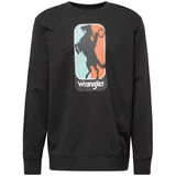 Wrangler Sweater majica svijetloplava / narančasta / crna