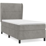 Box spring postelja z vzmetnico svetlo siv 90x190 cm žamet, (20902277) | Shoptok.si