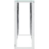  Konzolni stol srebrni 110x30x70 cm nehrđajući čelik i staklo | shoptok.hr