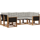  Set vanjskih sofa s jastukom 6 pcs Prirodna i Svjetlosiva | shoptok.hr