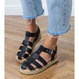 Gemre Black closed espadrille sandals Kleona | ePonuda.com