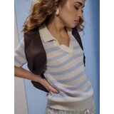 Sinsay Pamučna džemper bluzica s prugastim ovratnikom | shoptok.hr