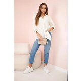 Kesi Włoski Cotton muslin shirt oversize light beige | shoptok.hr