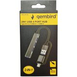 Gembird UHB-U3P4-06 ** Hub Tip-A+C, 3xUSB2.0, USB3.0, Aluminijumski | Eponuda.com