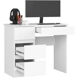 AKORD A-7 Računalniška Miza, Leva Izvedba, Bela, (5000332965) | Shoptok.si