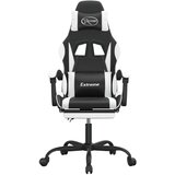  Gaming stol z oporo za noge črno in belo umetno usnje, (21378260) | Shoptok.si